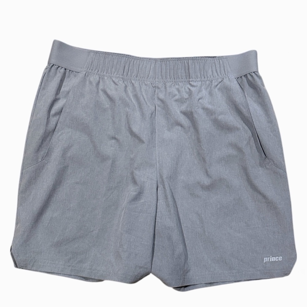 Prince Mens Athletic Heather Gray Woven 7" Shorts Large NWT